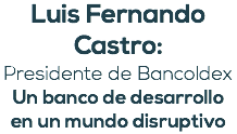 Luis Fernando Castro: Presidente de Bancoldex Un banco de desarrollo en un mundo disruptivo 